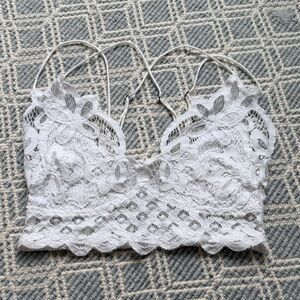 Free People NWOT Adella White Lace Bralette - Medium